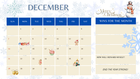 December Business Sales Tracker Calendar