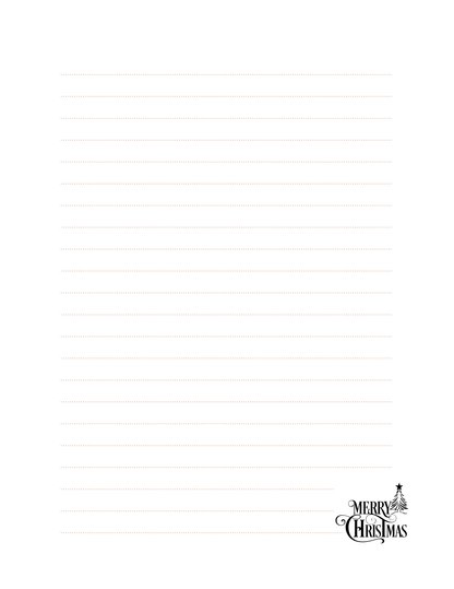 Christmas Printable Lined Journal Pages